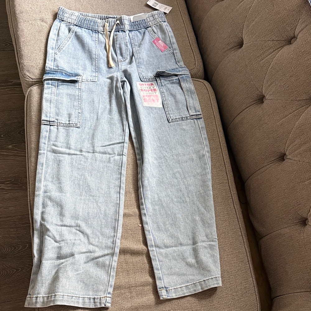 Vanilla Star Light Wash Boyfriend Cargo Jeans